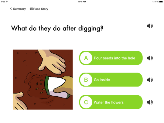Sequencing the story with the app