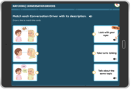 Interactive activity for practicing conversation drivers