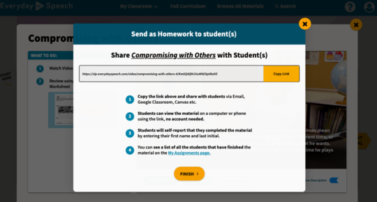 Send homework to various individual students or groups with a single link.