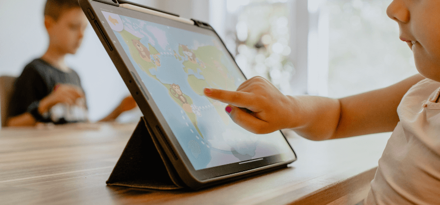 girl on iPad